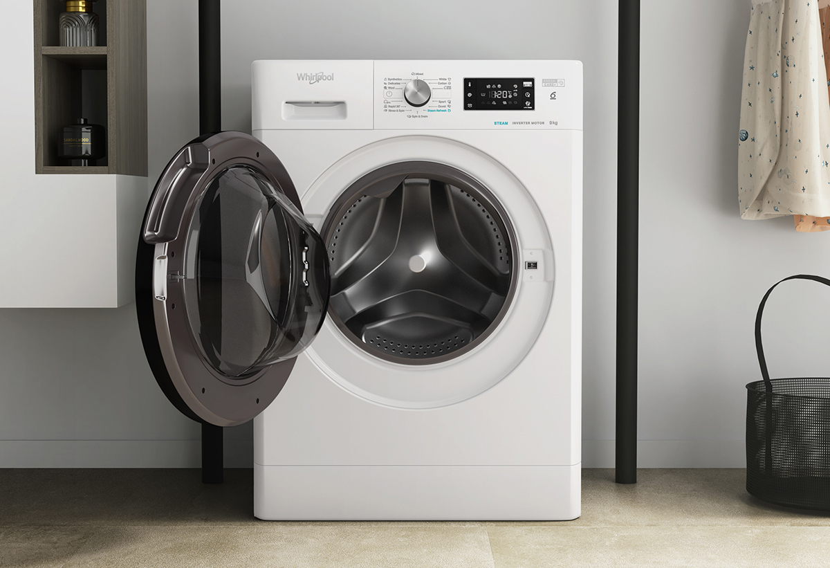 Απεικονίζεται από κοντινή λήψη ο πίνακας χειρισμού του πλυντηρίου.